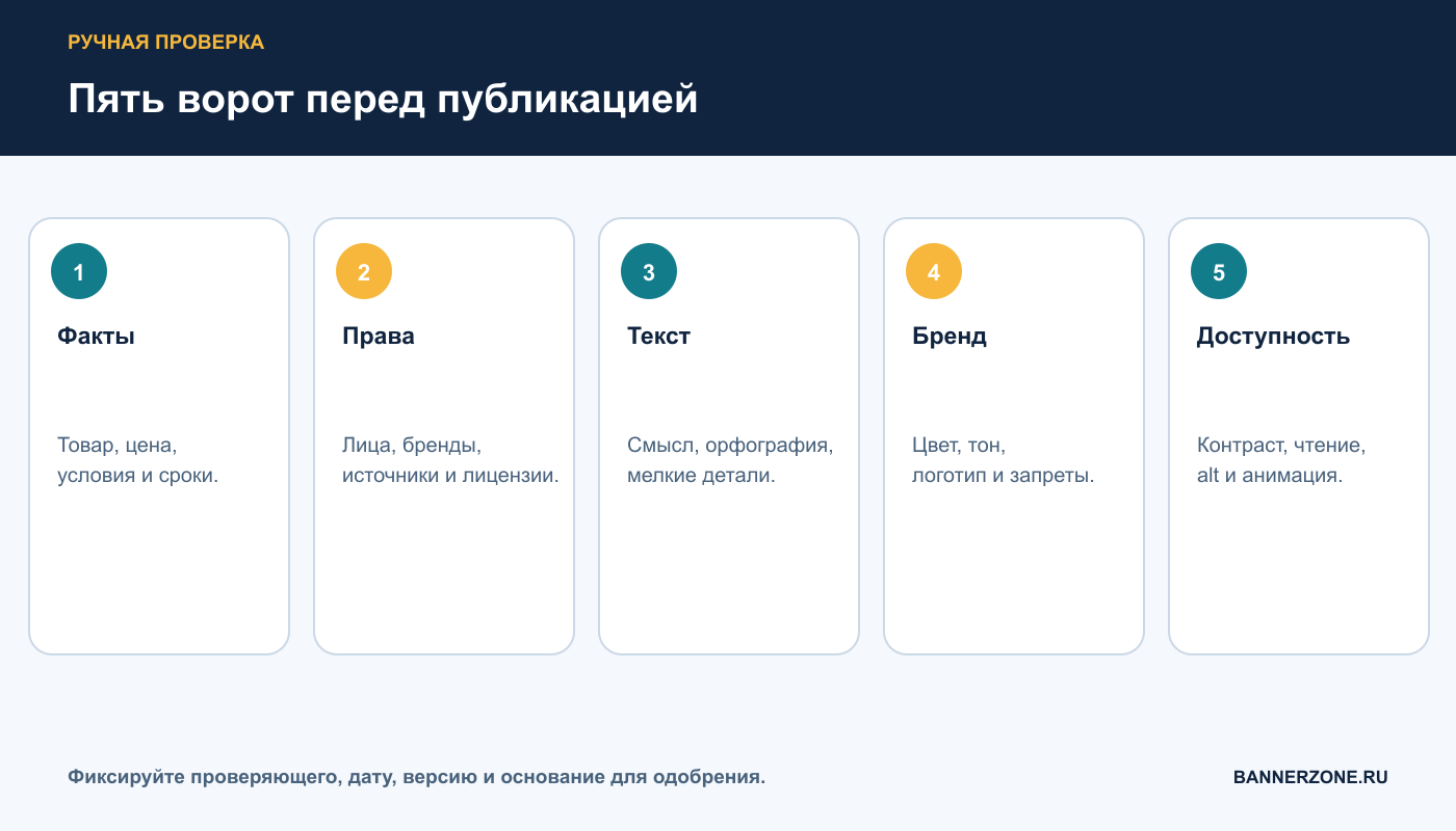 Пять направлений ручной проверки рекламного изображения